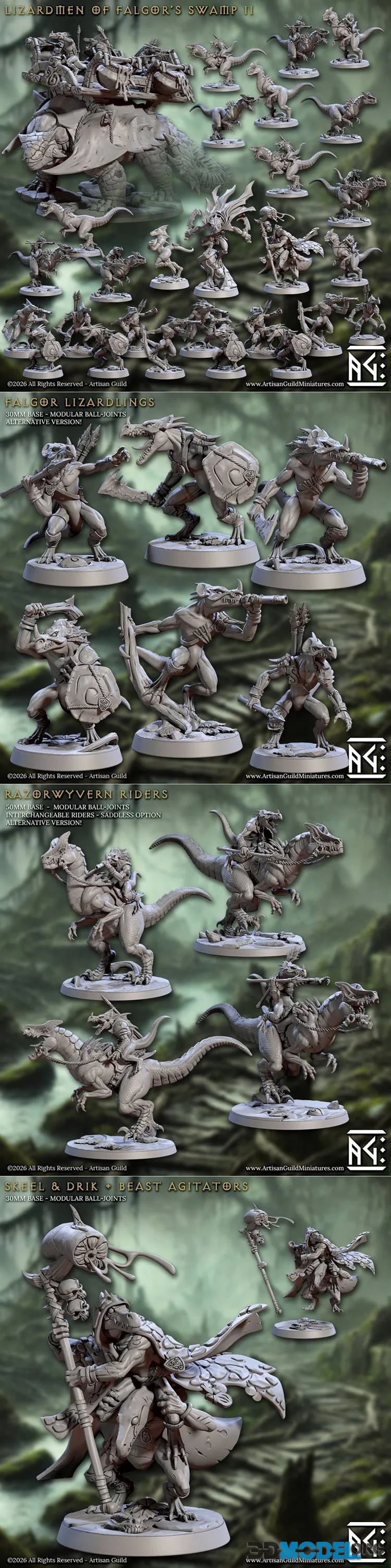 Artisan Guild - Lizardmen of Falgor's Swamp II June 2026 – Printable