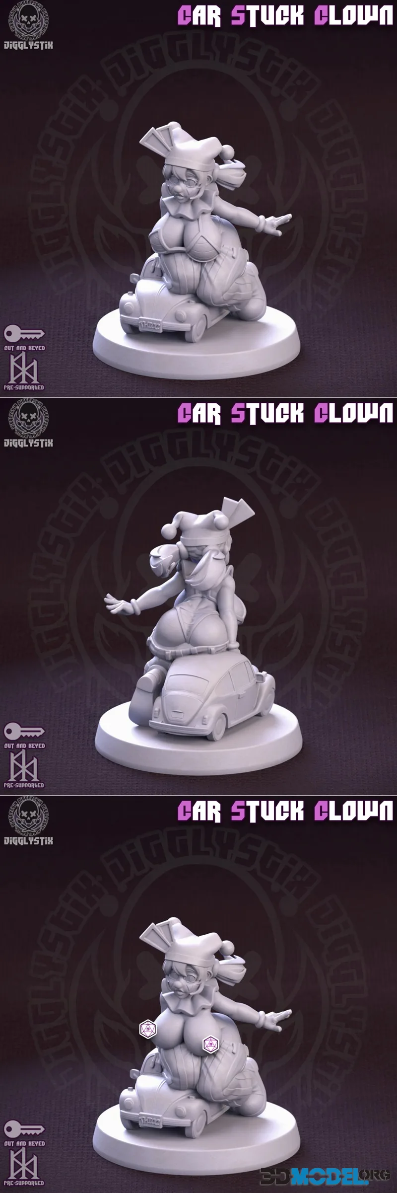 Jigglystix - Car Stuck Clown – Printable