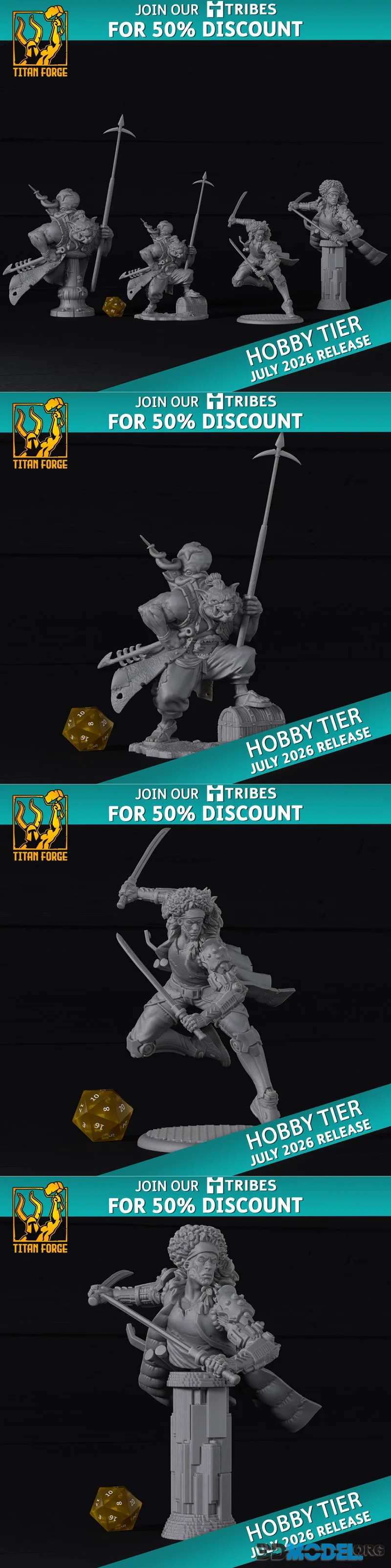 Titan Forge Miniatures - Hobby Release - Gurkan Brazo and Ghost Dog July 2026 – Printable