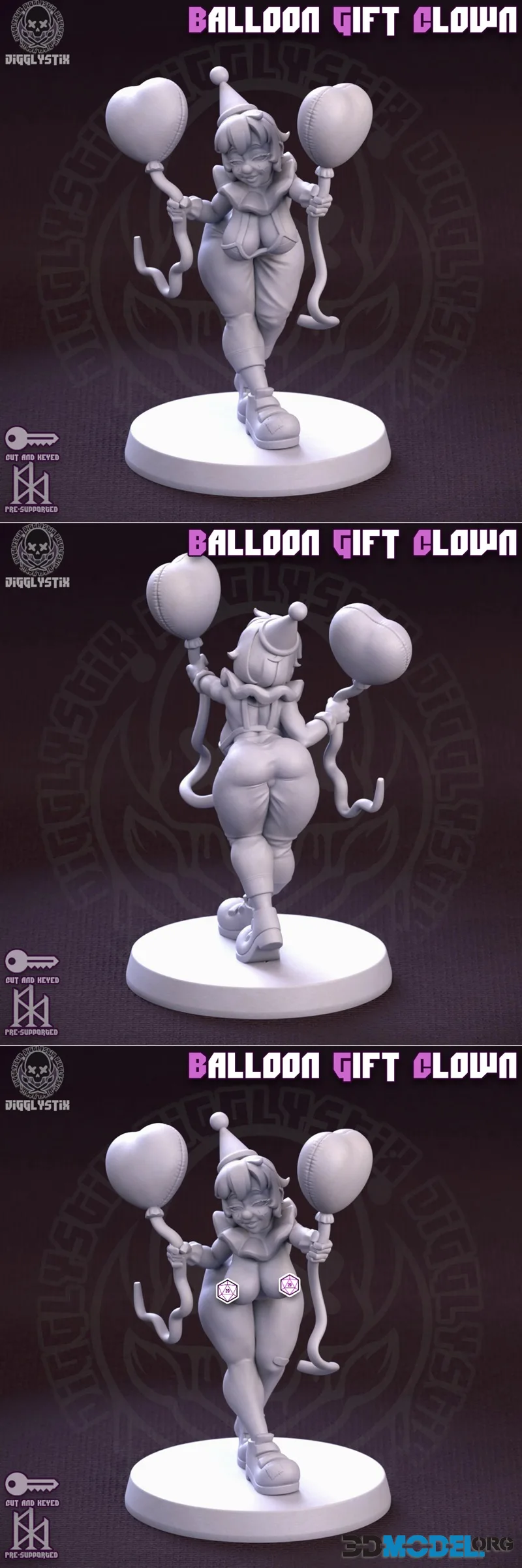Jigglystix - Balloon Gift Clown – Printable