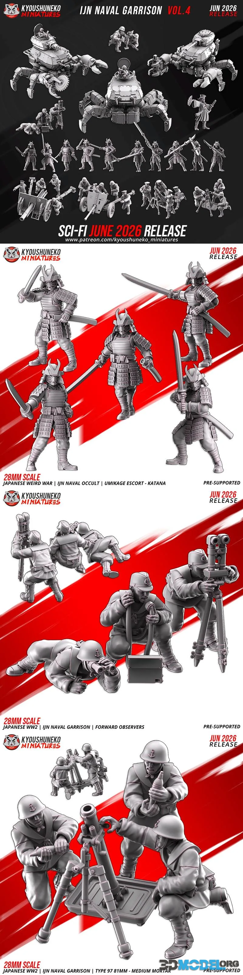 Kyoushuneko Miniatures - Sci-Fi June 2026 – Printable