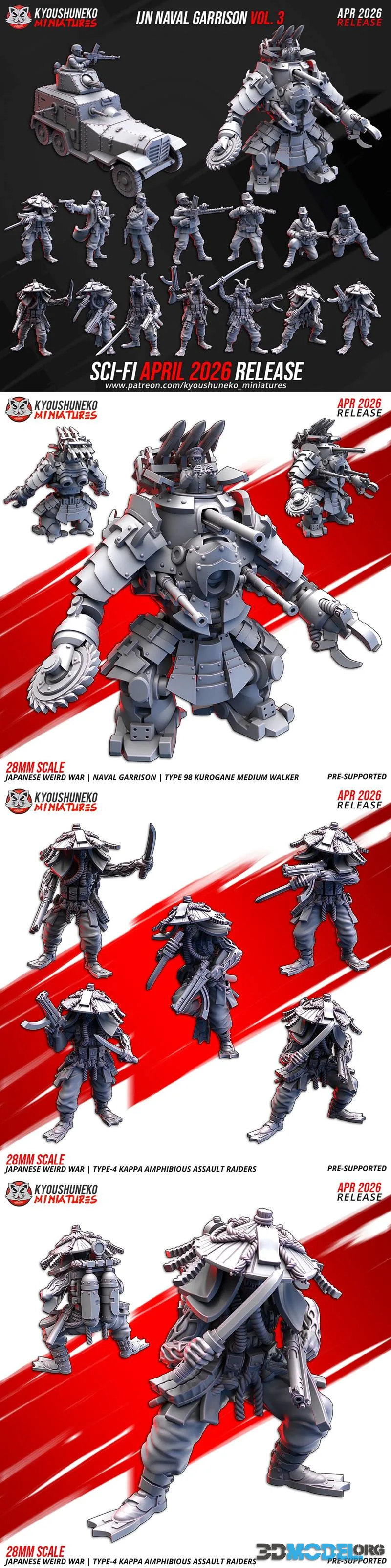 Kyoushuneko Miniatures - Sci-Fi April 2026 – Printable