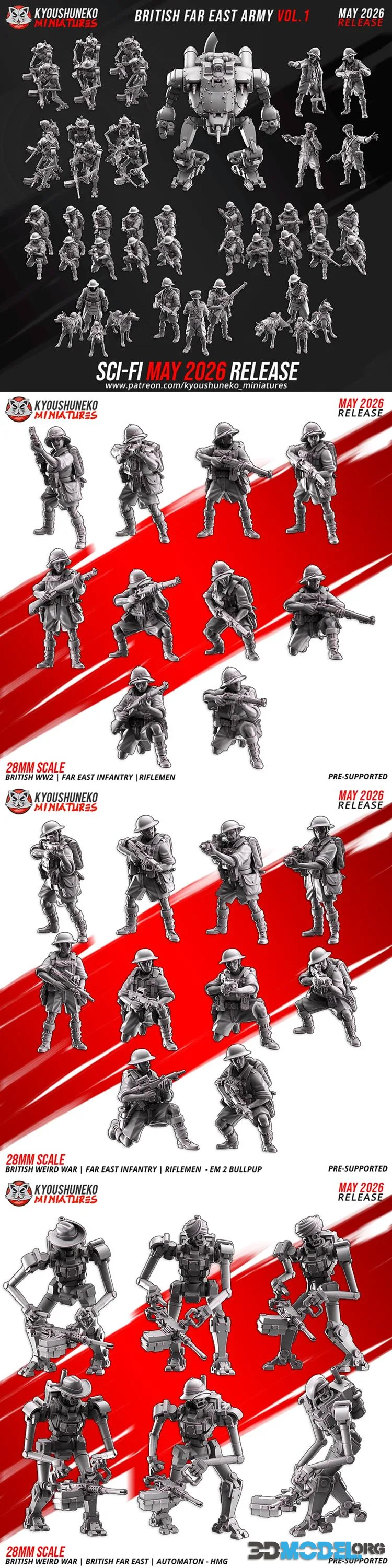 Kyoushuneko Miniatures - Sci-Fi May 2026 – Printable