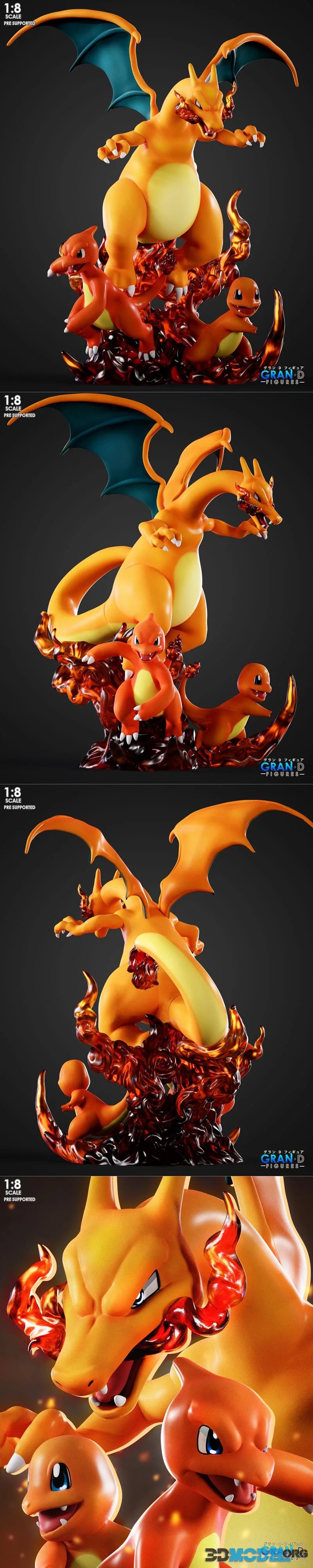 Gran D. Figures - Charmander Evolution Pokemon – Printable