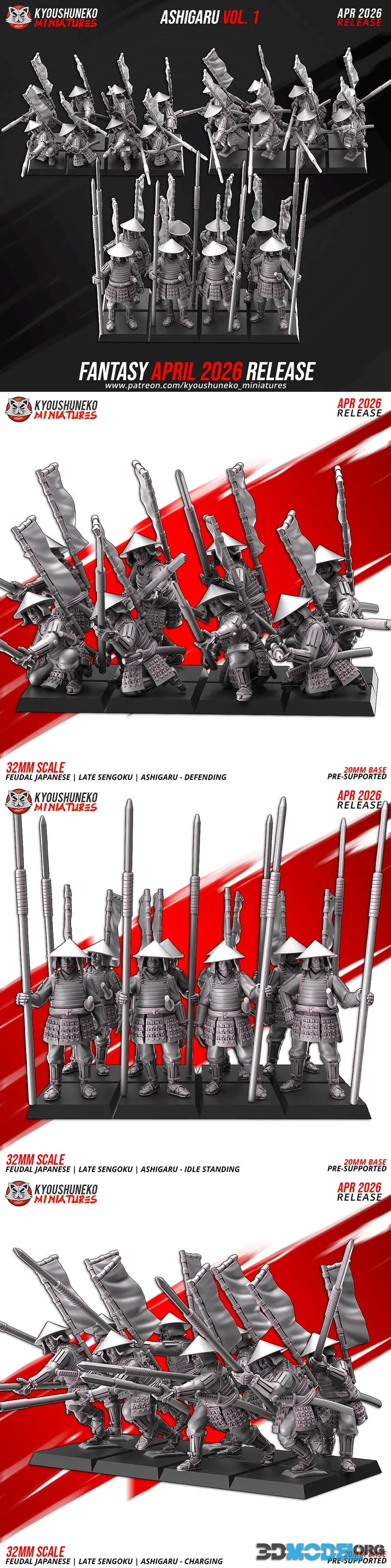 Kyoushuneko Miniatures - Fantasy April 2026 – Printable
