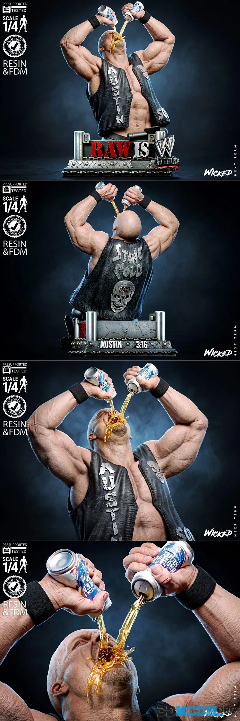 Wicked - Steve Austin Bust – Printable