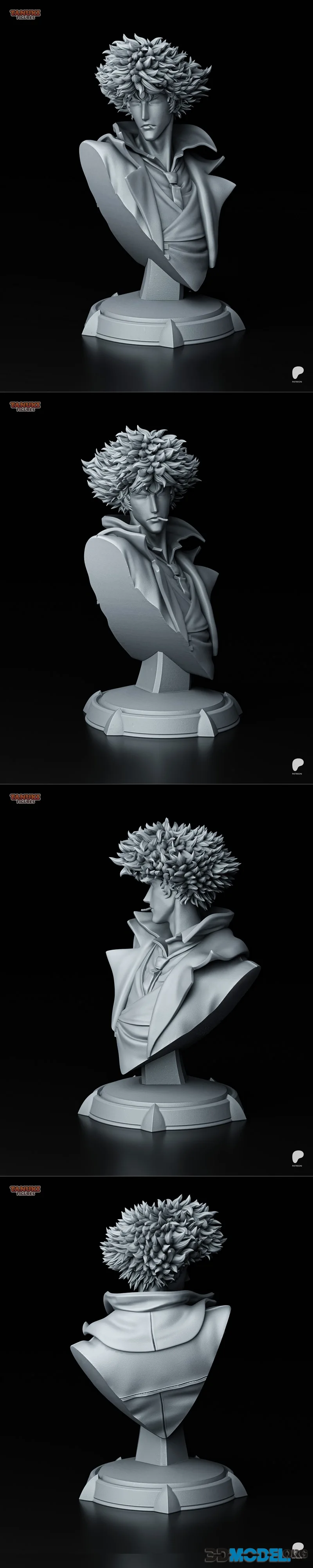 Tanuki Figures - Spike Spiegel - Cowboy Bebop Bust – Printable