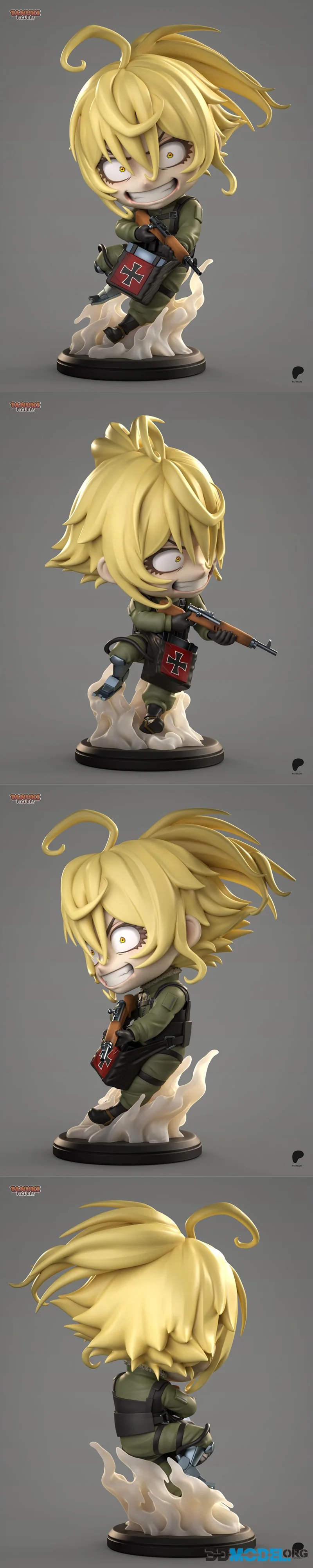 Tanuki Figures - Tanya Degurechaff - Saga of Tanya the Evil - Chibi – Printable