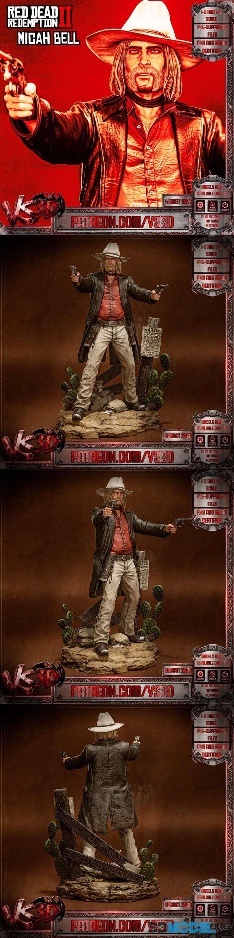 VS3D - Micah Bell - Red Dead Redemption 2 – Printable