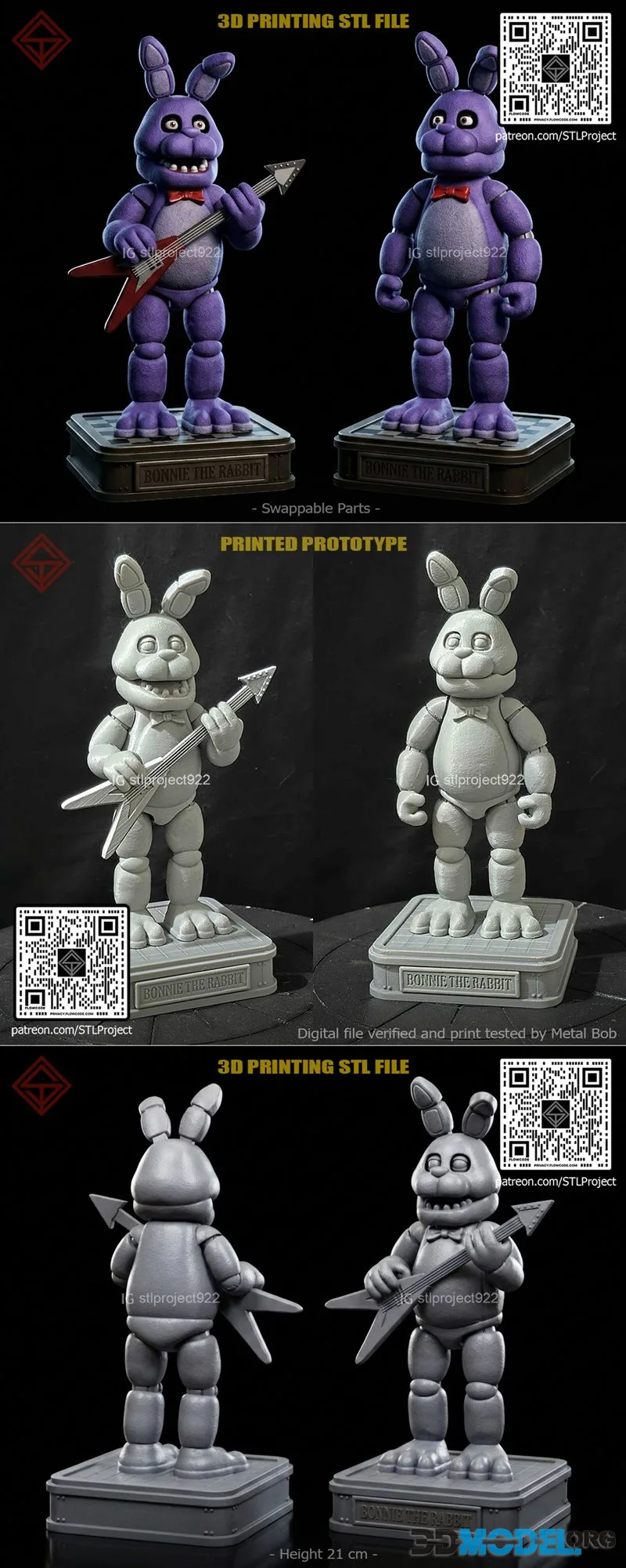 STL Project - Bonnie the Rabbit – Printable