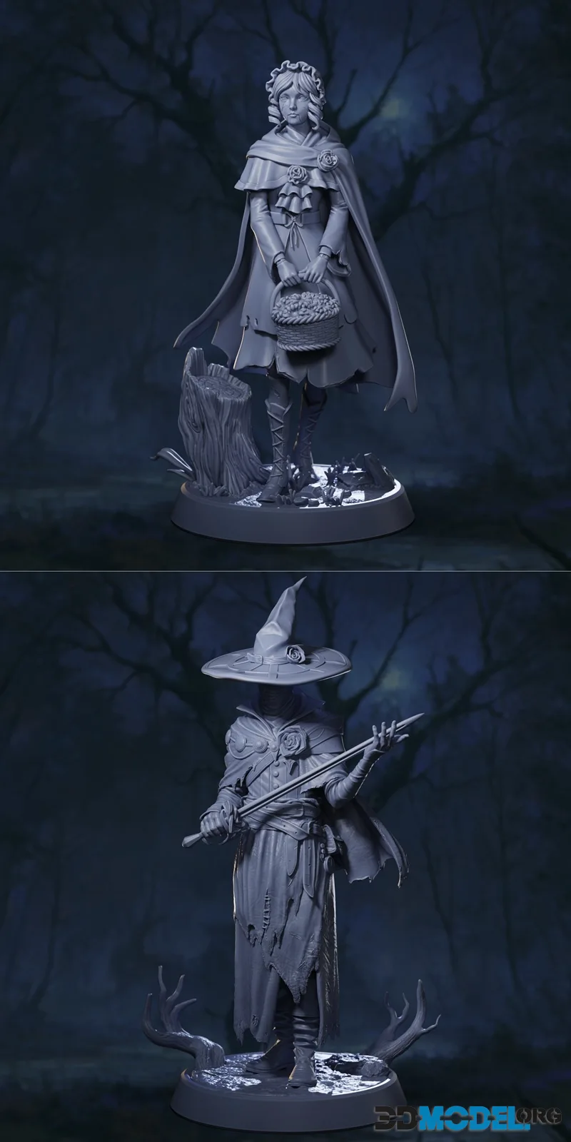 Claymore Miniatures - The Possessed Doll and Veyron Duskmire – Printable