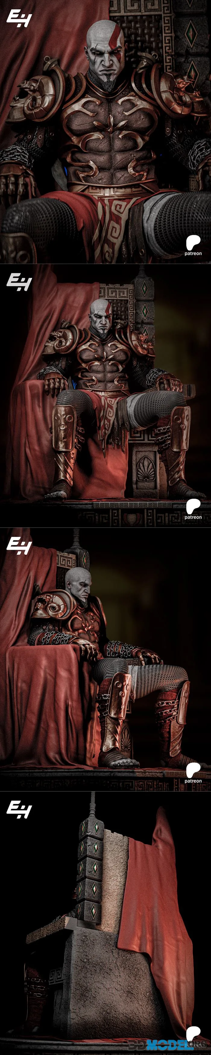 EH Studios - Kratos On Throne – Printable