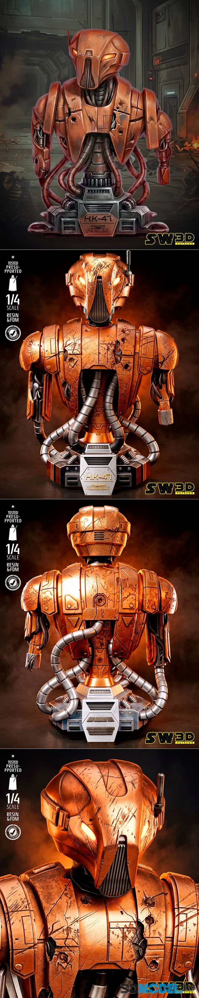 SW3D - HK47 Droid Bust – Printable