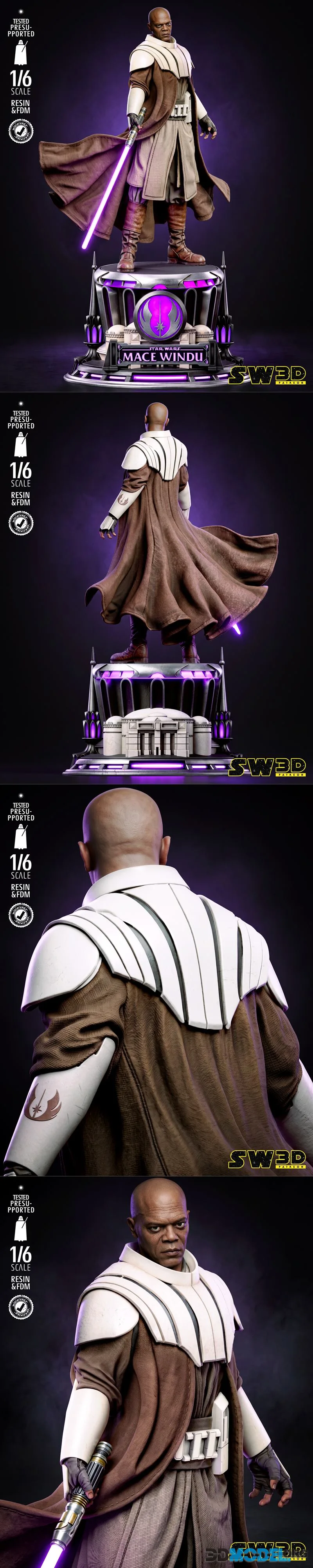 SW3D - Mace Windu Sculpture – Printable