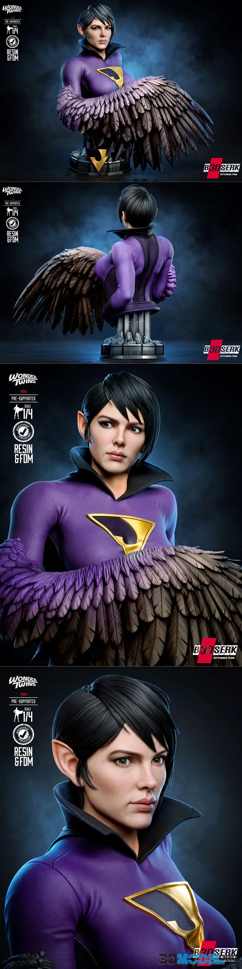 B3DSERK - Jayna Wonder Twins Bust – Printable