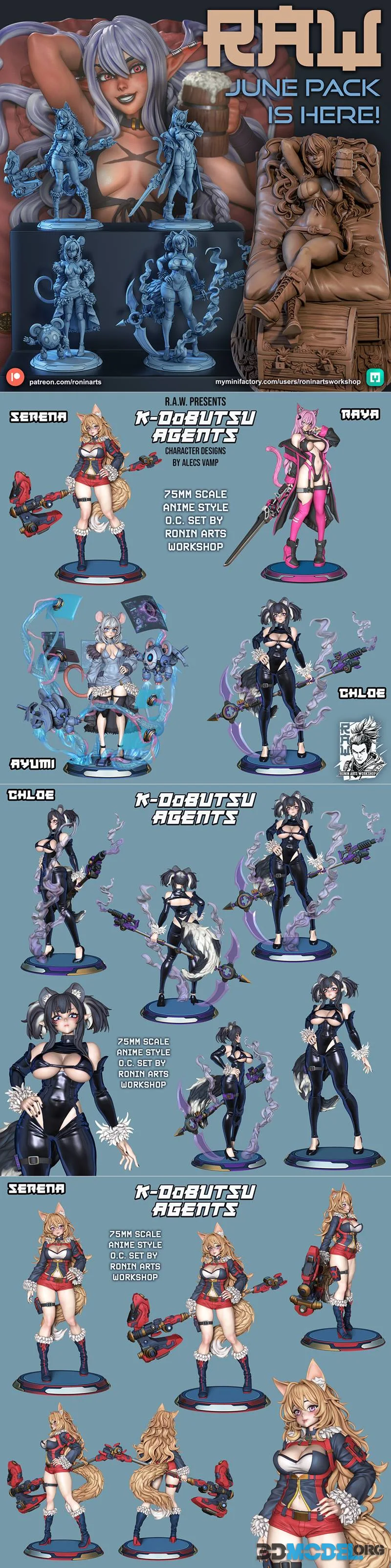 Ronin Arts Workshop - K-Dobutsu Agents M61 June 2026 – Printable