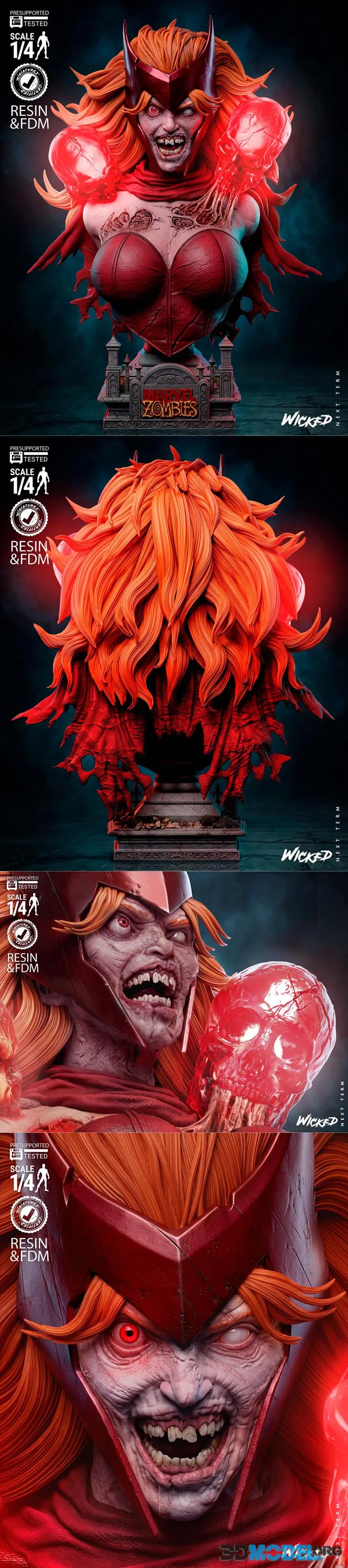 Wicked - Wanda Zombie Portrait Bust – Printable