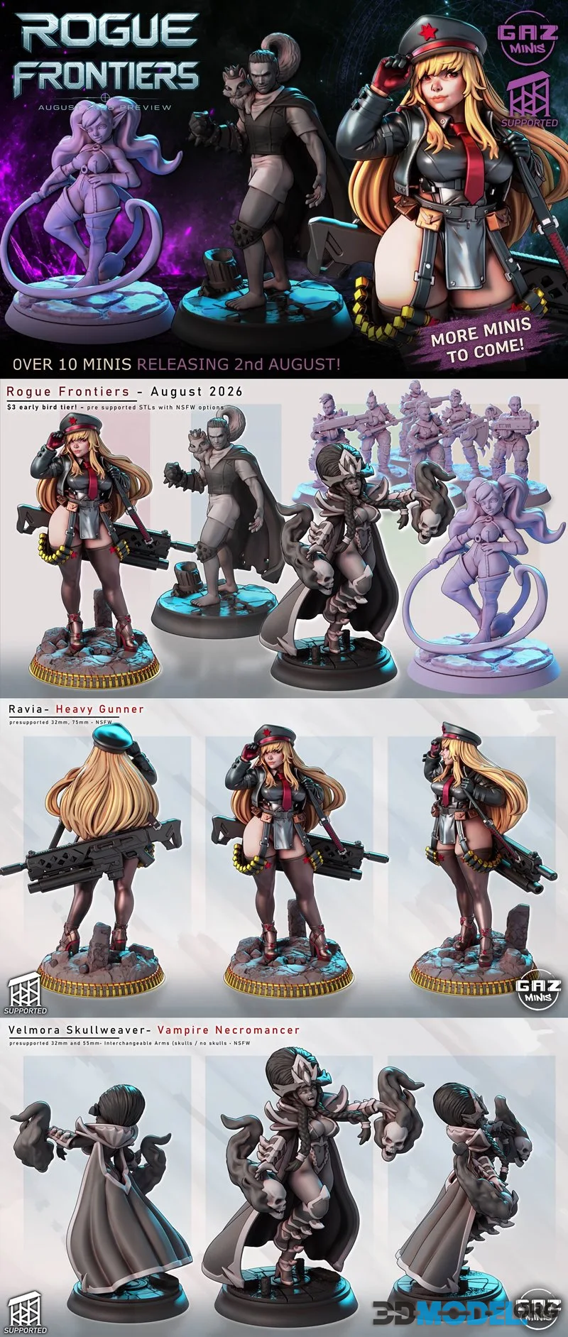 Gaz Minis - Rogue Frontiers August 2026 – Printable