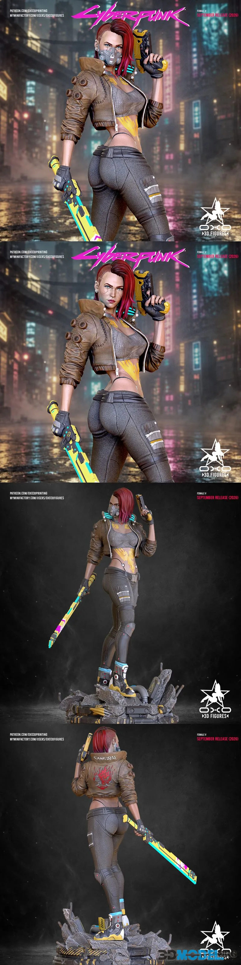 OXO3D Figures - Female V CyberPunk – Printable