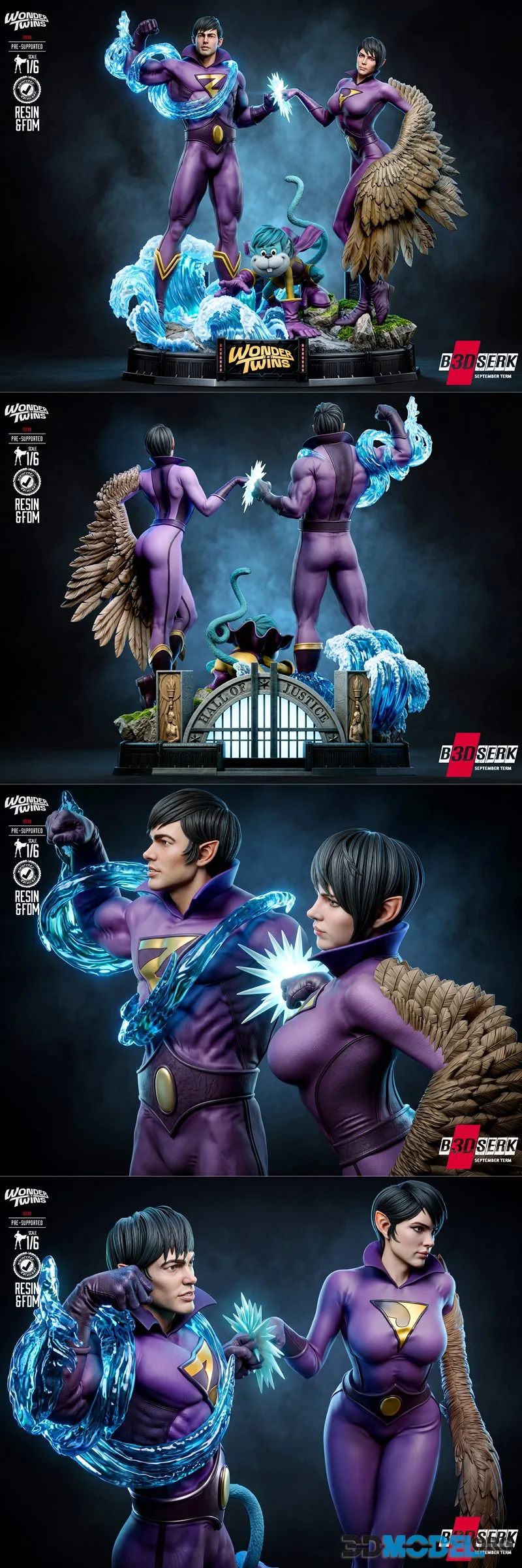 B3DSERK - Wonder Twins Zan and Jayna Diorama – Printable