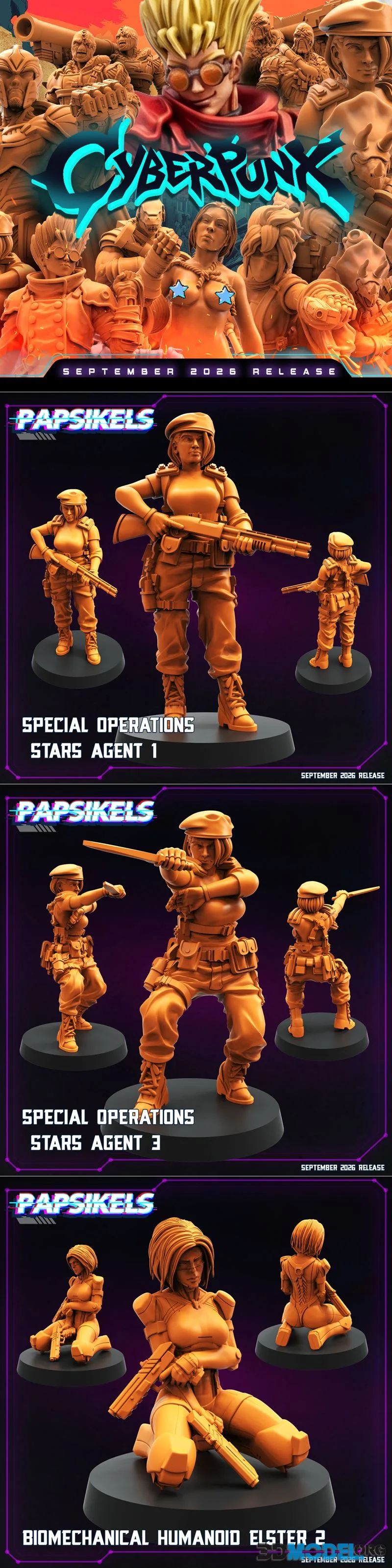 Papsikels Miniatures - Cyberpunk September 2026 – Printable