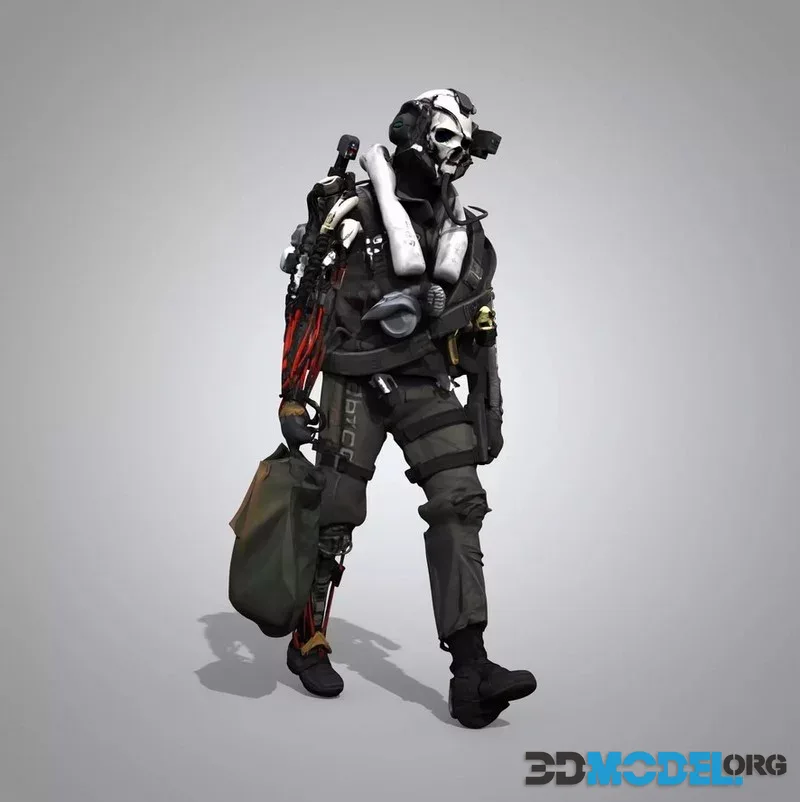 Futuristic combat warrior